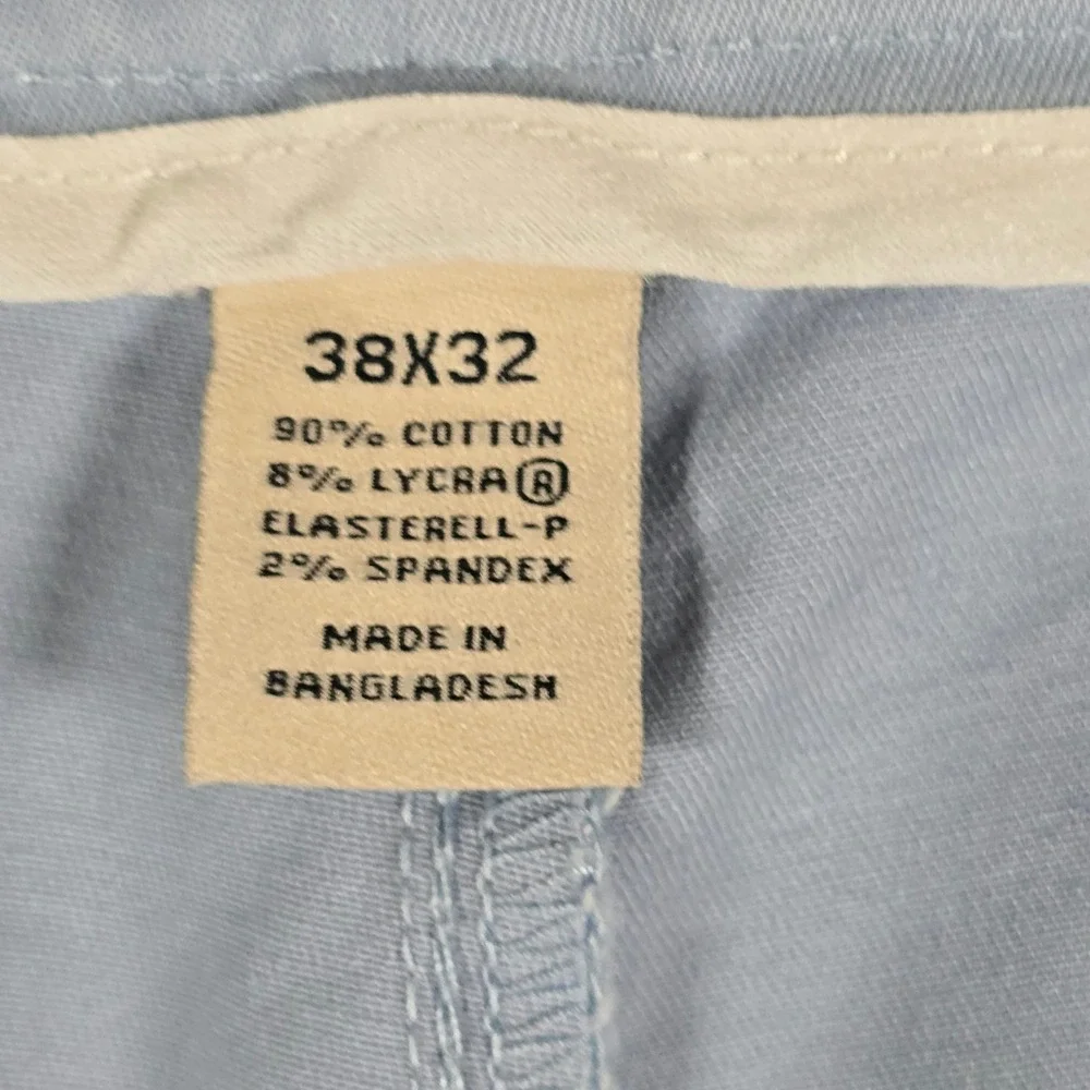 St Johns Bay Mens Slim Fit Stretch Chino Pants Forever Blue 38x32 New